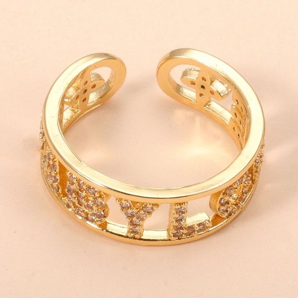 Elegant Geometric Multilayer CZ Open Ring - Picture 2 of 6